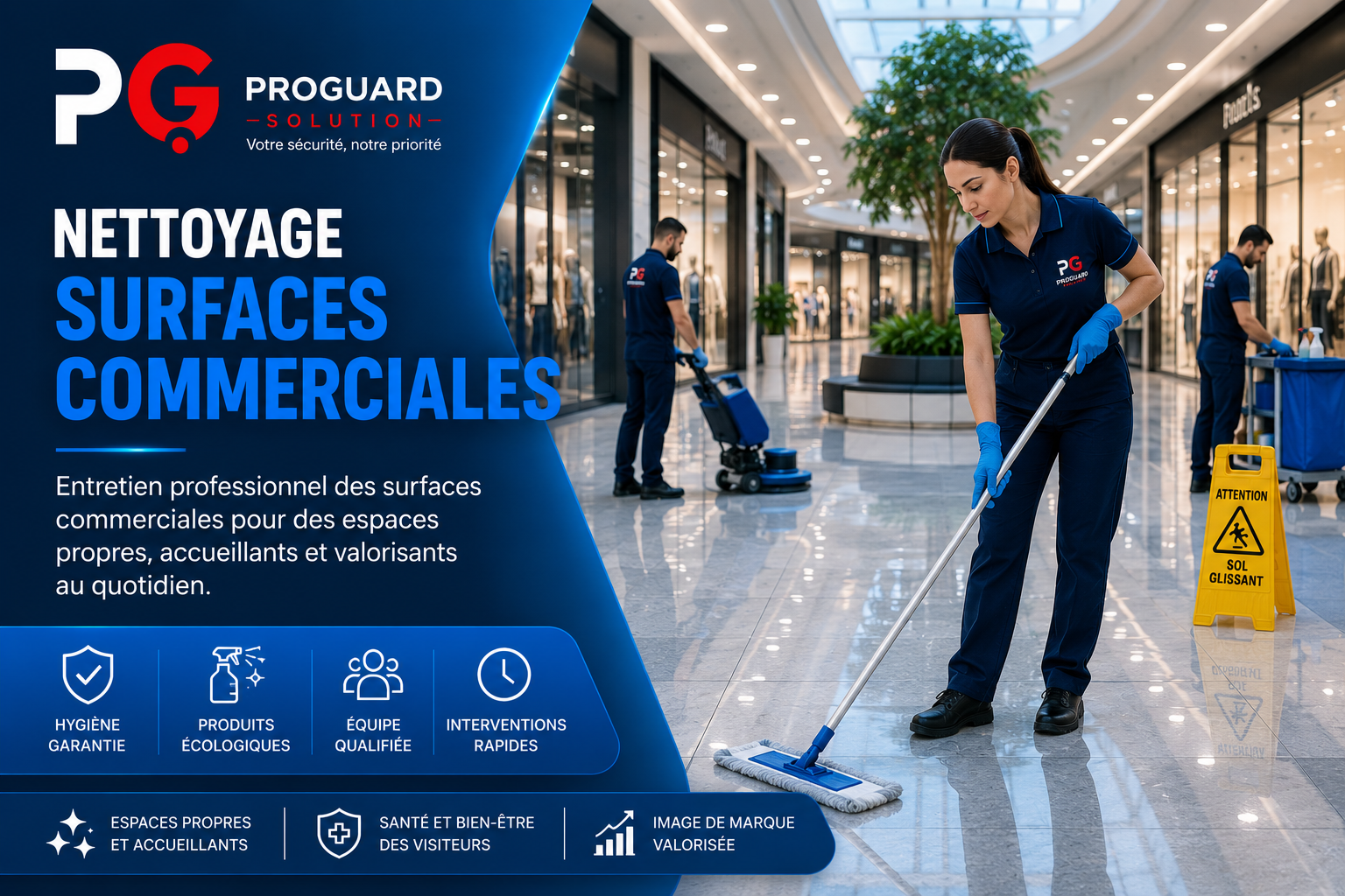 Nettoyage professionnel de surfaces commerciales à Agadir