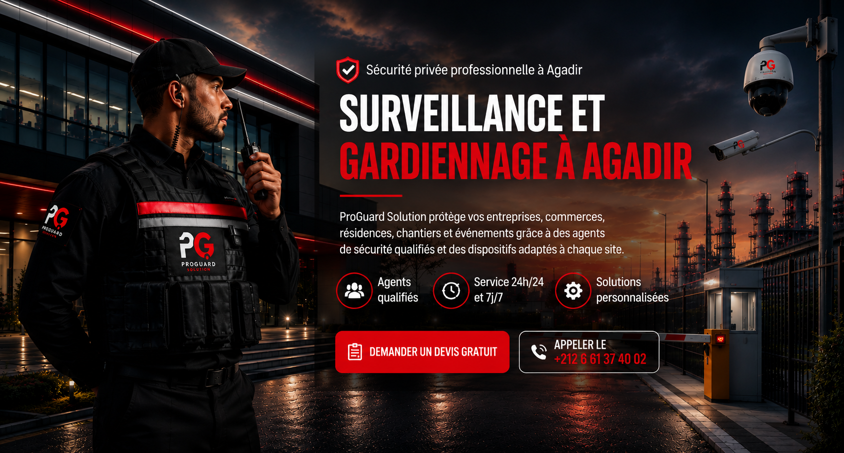 Surveillance et gardiennage à Agadir par ProGuard Solution
