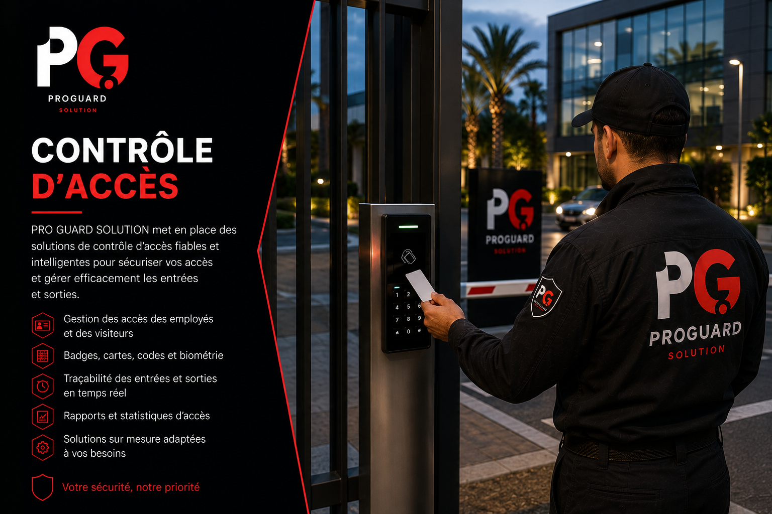Contrôle d'accès et sécurité de site à Agadir