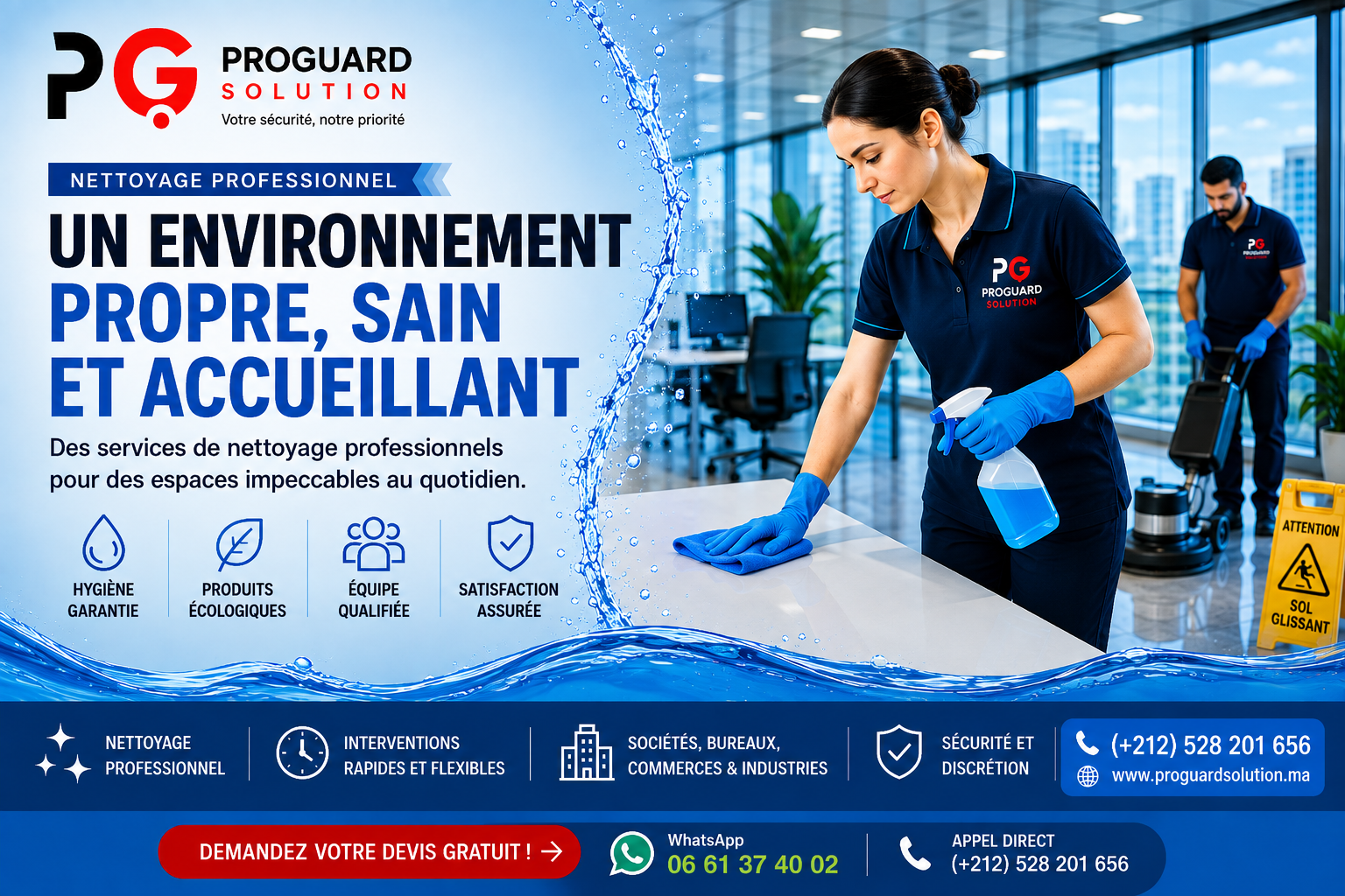 Service de nettoyage professionnel ProGuard Solution à Agadir