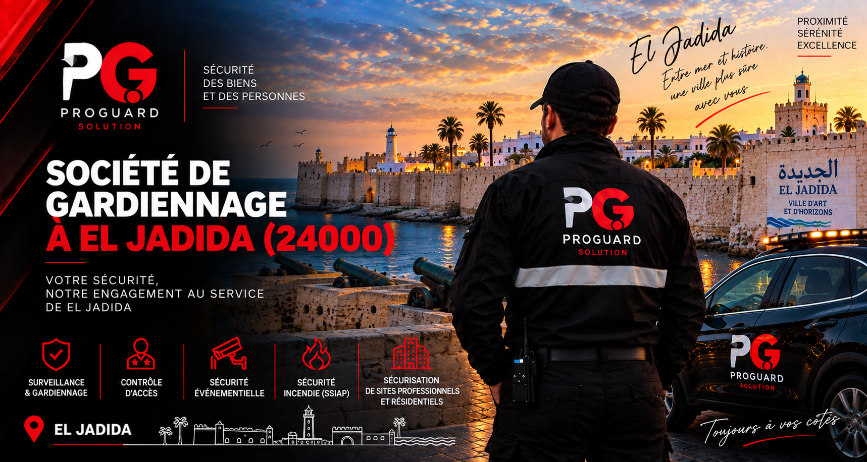 ProGuard Solution : votre partenaire en sécurité, protection et services à El Jadida