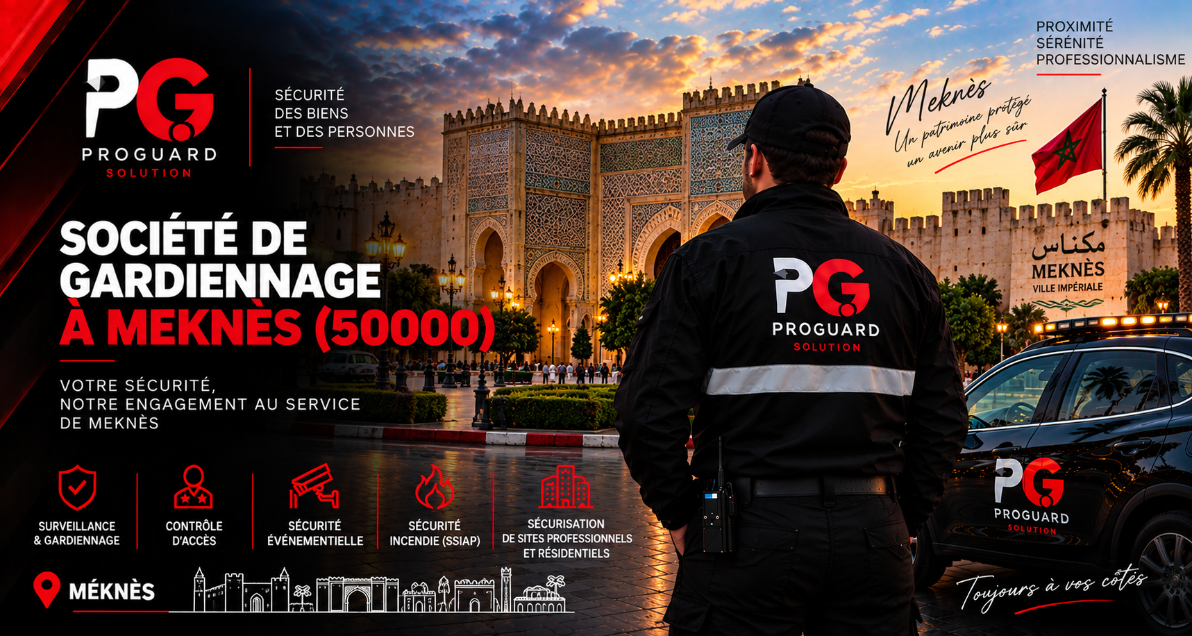 ProGuard Solution, société de gardiennage et de sécurité privée intervenant à Meknès