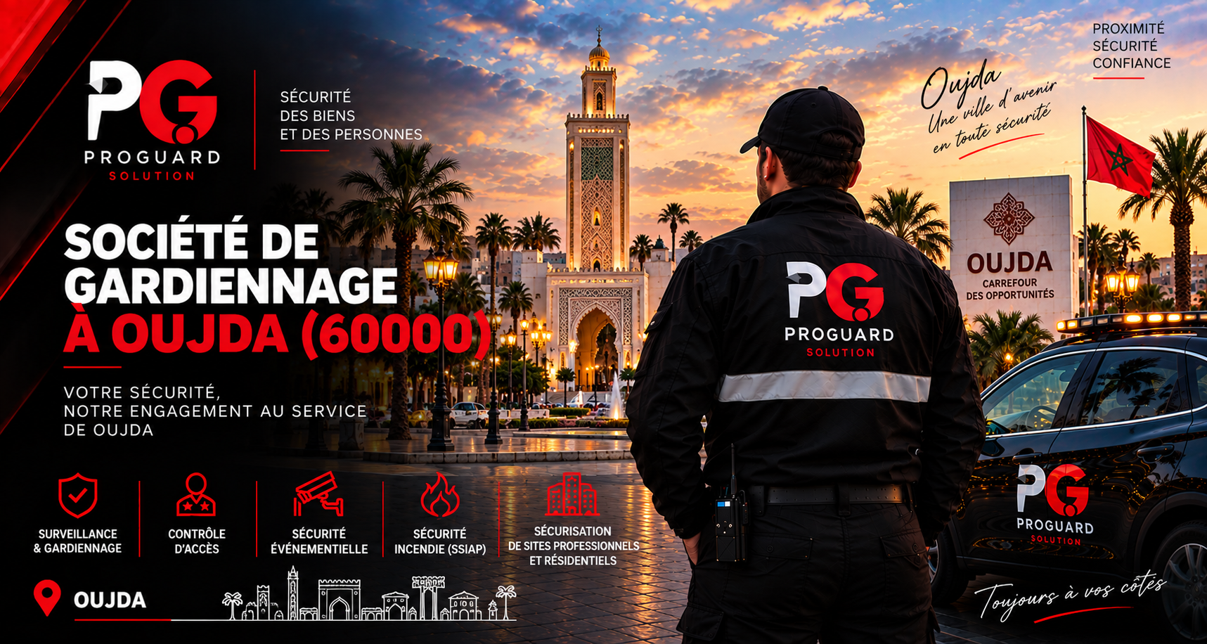 ProGuard Solution, société de gardiennage et de sécurité privée intervenant à Oujda