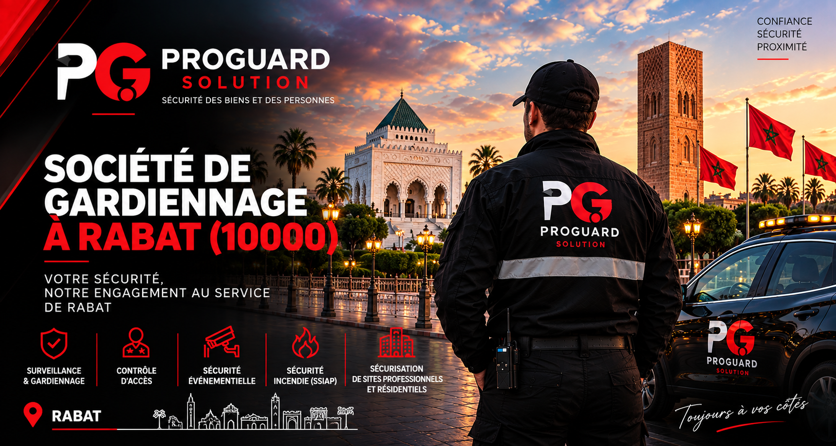 ProGuard Solution, société de gardiennage et de sécurité privée intervenant à Rabat