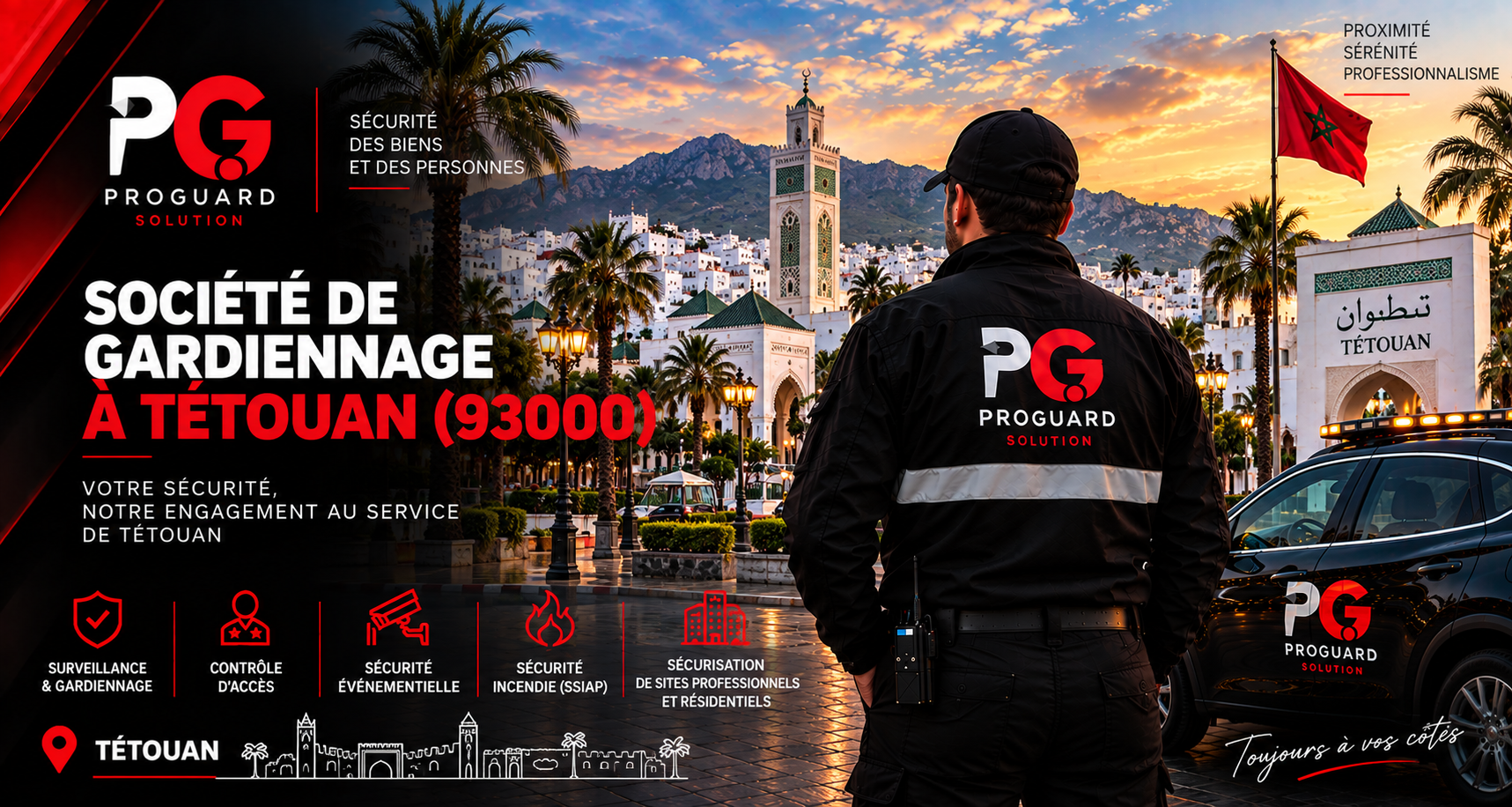 ProGuard Solution, société de gardiennage et de sécurité privée intervenant à Tétouan