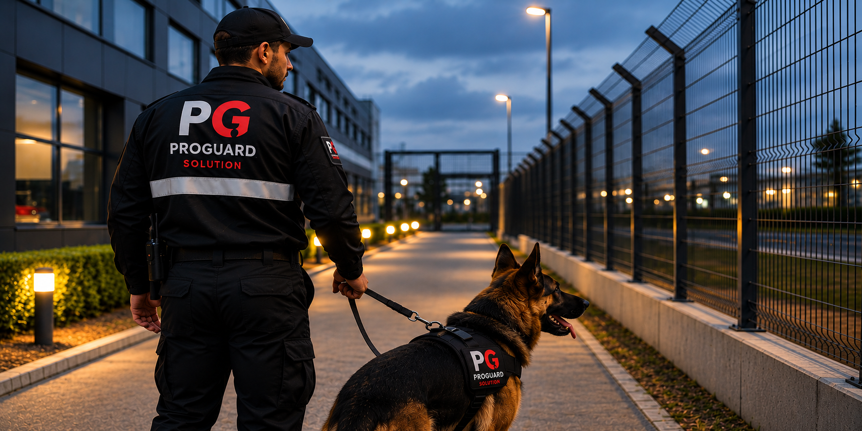 Agent maître-chien ProGuard Solution en ronde de gardiennage