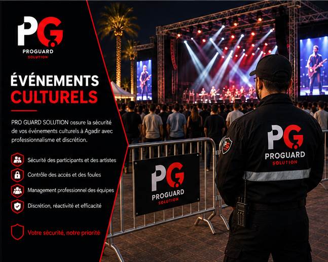 Équipe de sécurité lors d’un événement culturel à Agadir